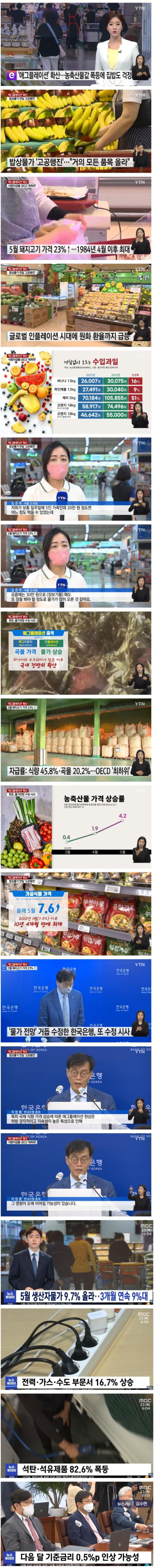 현재 우리나라 물가 근황