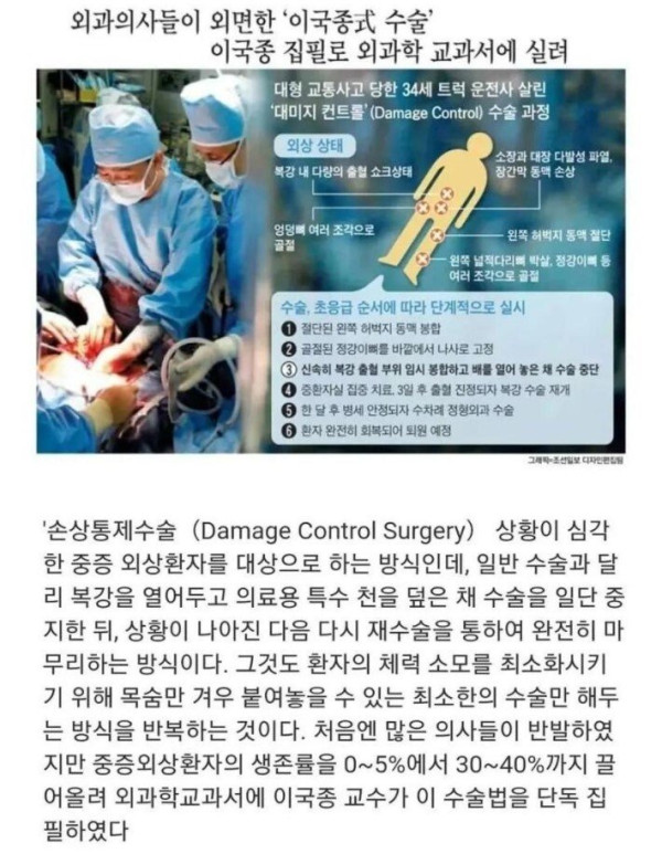 인정 받기 시작하는 이국종 교수의 수술법