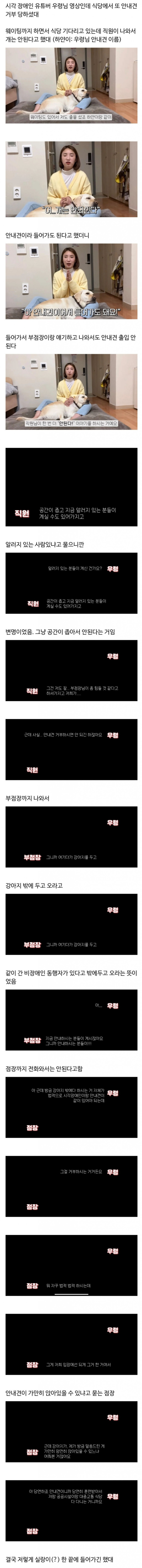 최근자 안내견 식당 거부