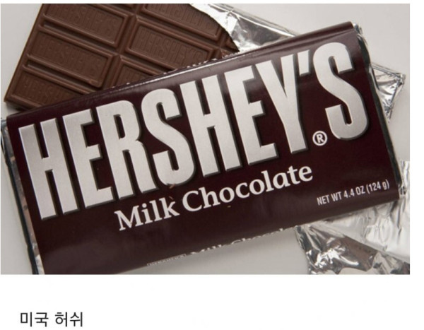 각 나라별 대표 초콜릿