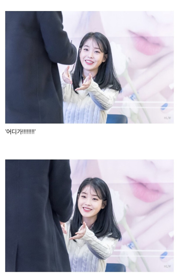 팬한테 악수 구걸하는 아이유