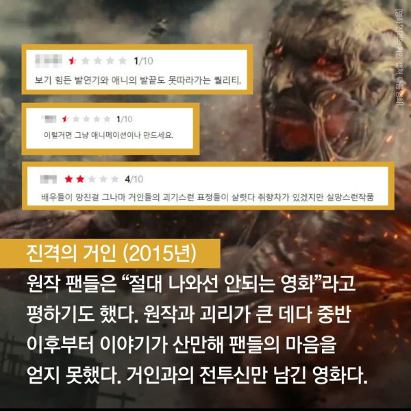 최악의 실사화 영화 모음