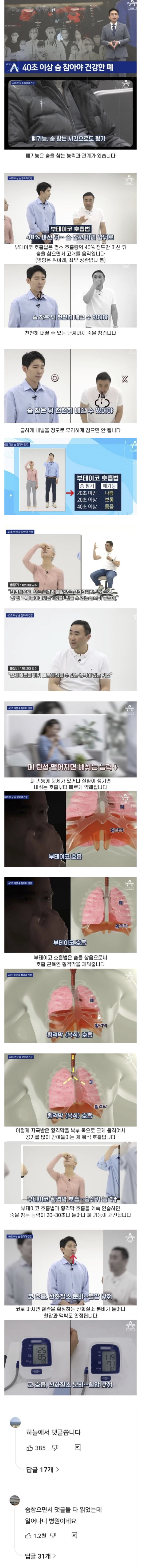 40초 이상 숨 참을 수 있어야 '건강한 폐'