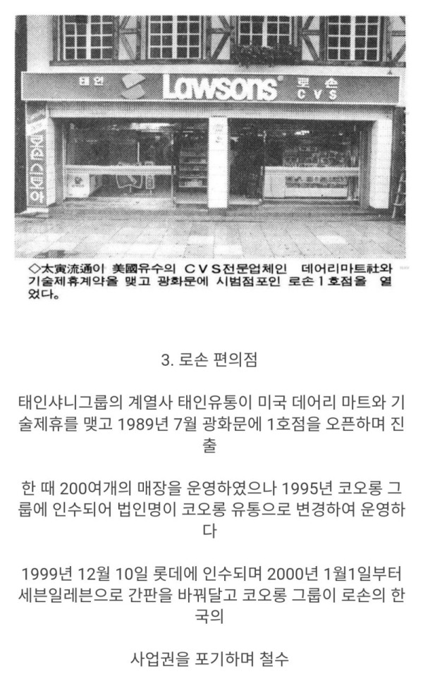 한국에 진출했다가 철수한 일본 기업들