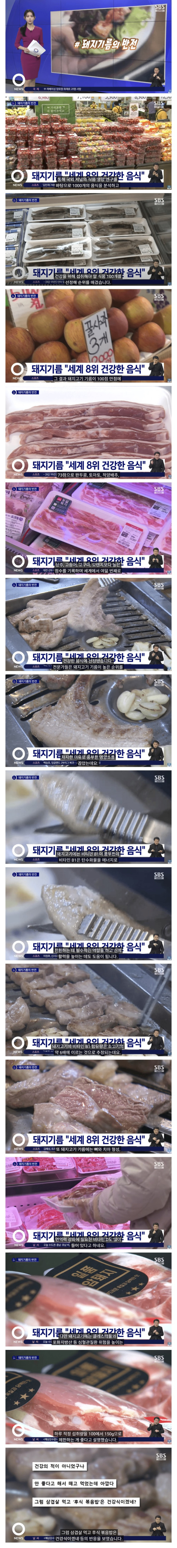 돼지기름 가장건강한 음식 반전