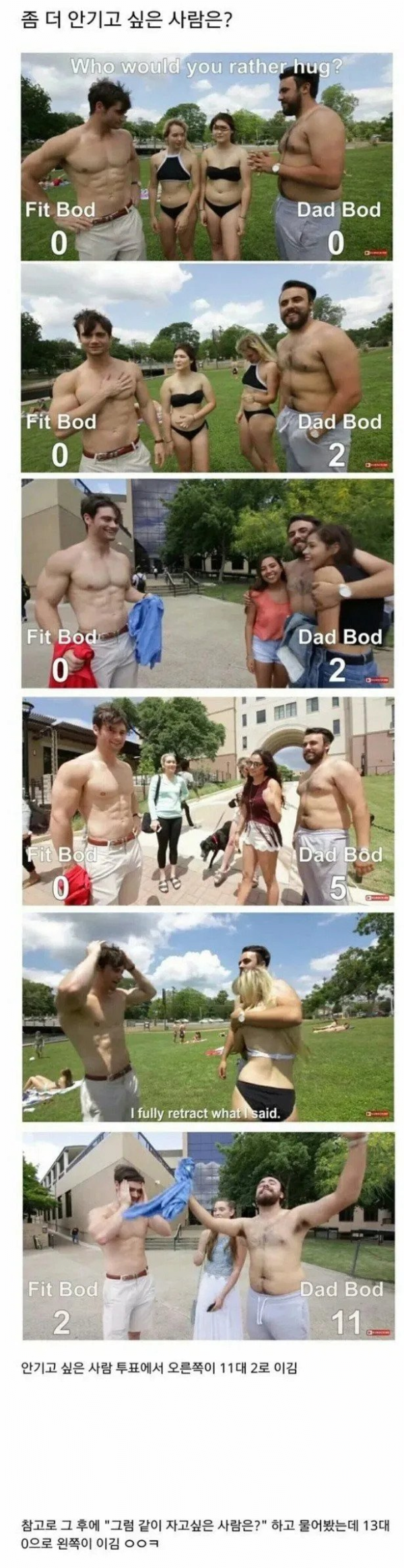 여자들이 안기고 싶은 남자 체형