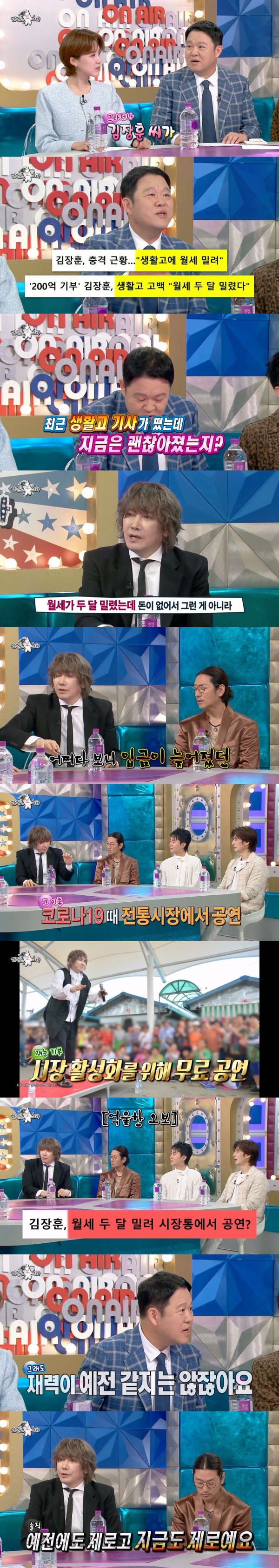 최근 생활고 기사에 대해 해명하는 김장훈