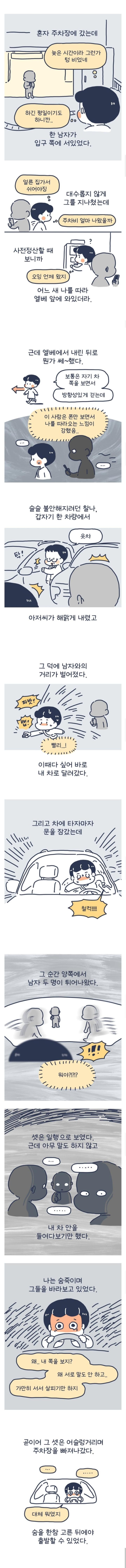 주차장 납치 당할 뻔한 인스타툰 작가