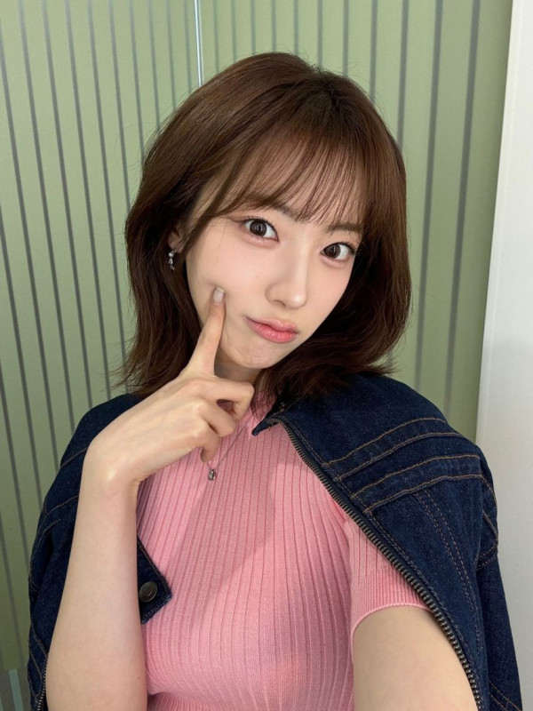 하이키 리이나 핑크 골지니트