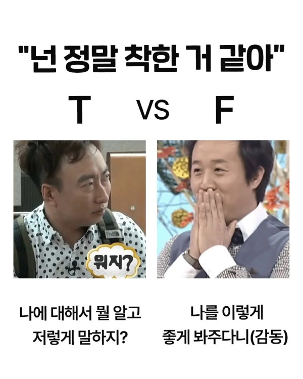 T와 F가 다르게 해석하는 말