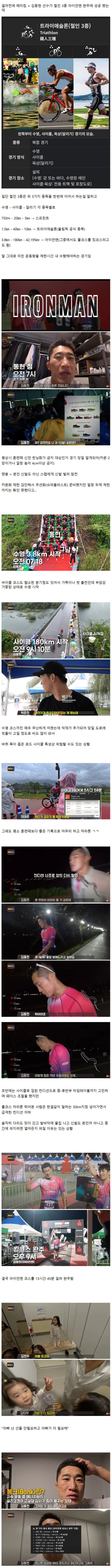 철인 3종 마라톤하다 눈 뒤집어진 김동현