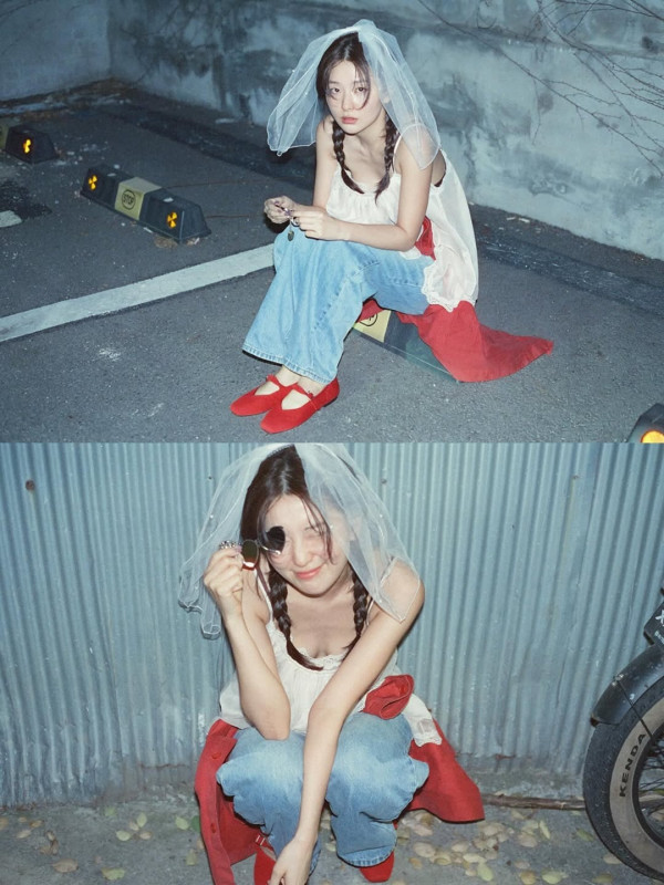 흰 캐미솔 레드벨벳 슬기