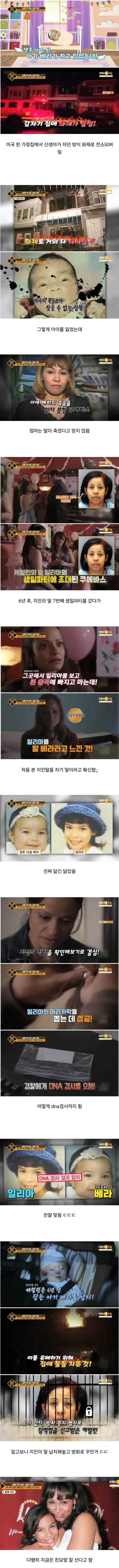 화재로 죽은 딸이 살아있다고 믿은 엄마