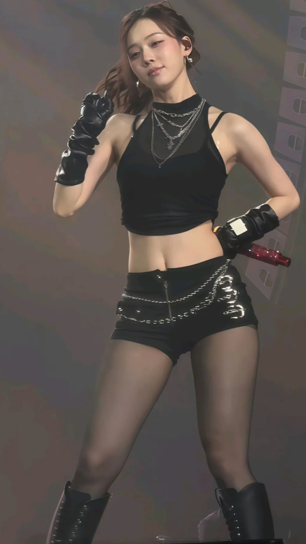 올블랙 시스루 의상 윈터