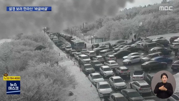 거리두기 실종! 설경 보러 한라산으로