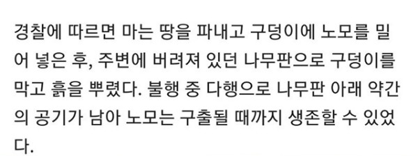 모친을 생매장한 아들