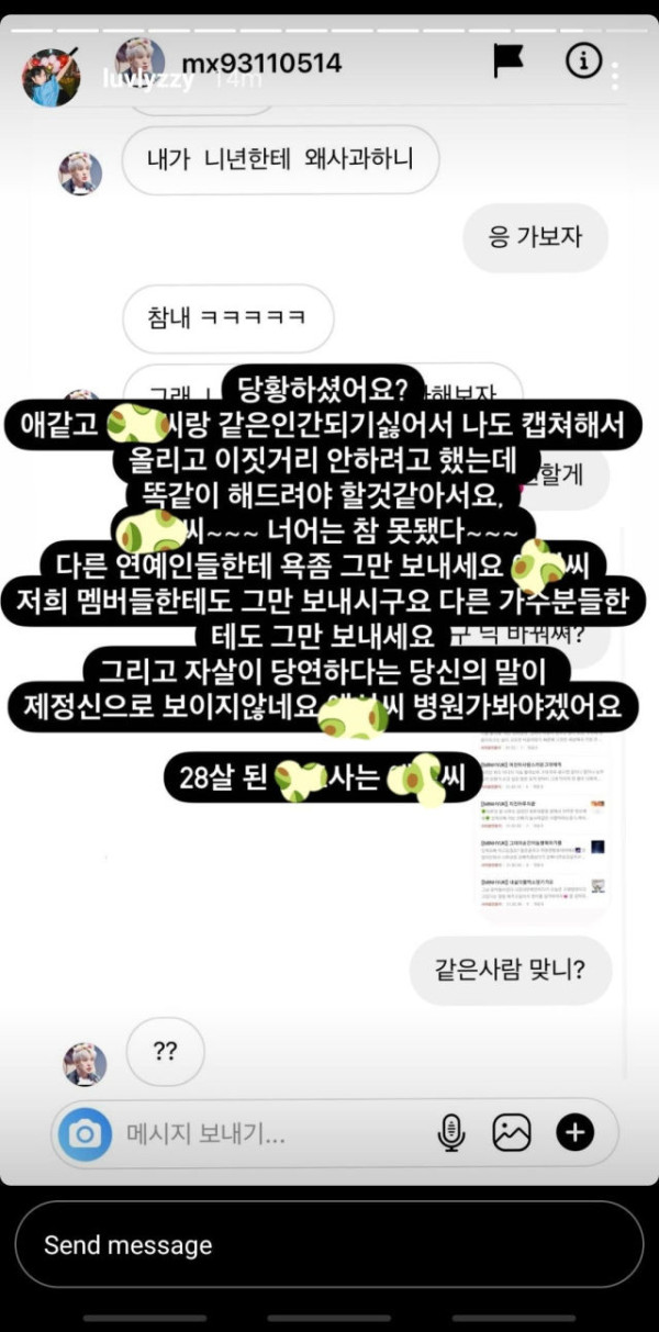 리지 인스타 악플러