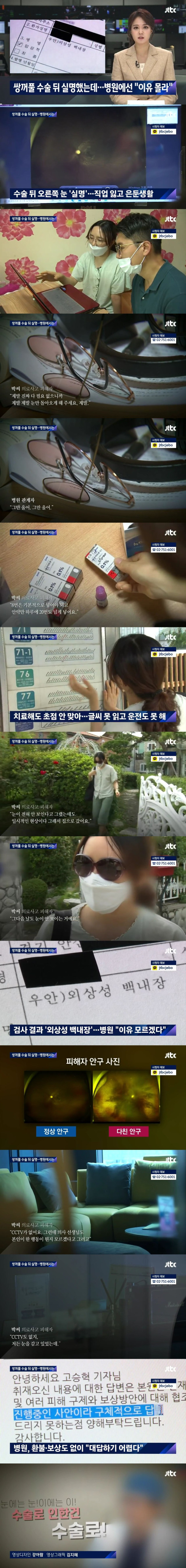 쌍꺼풀 수술 뒤 실명......